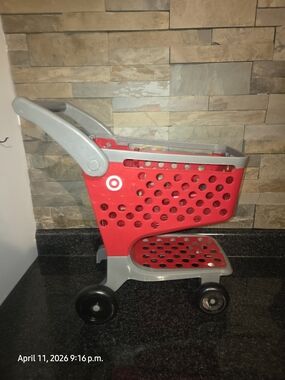 Target Kids Red and Gray Toy Shopping Cart